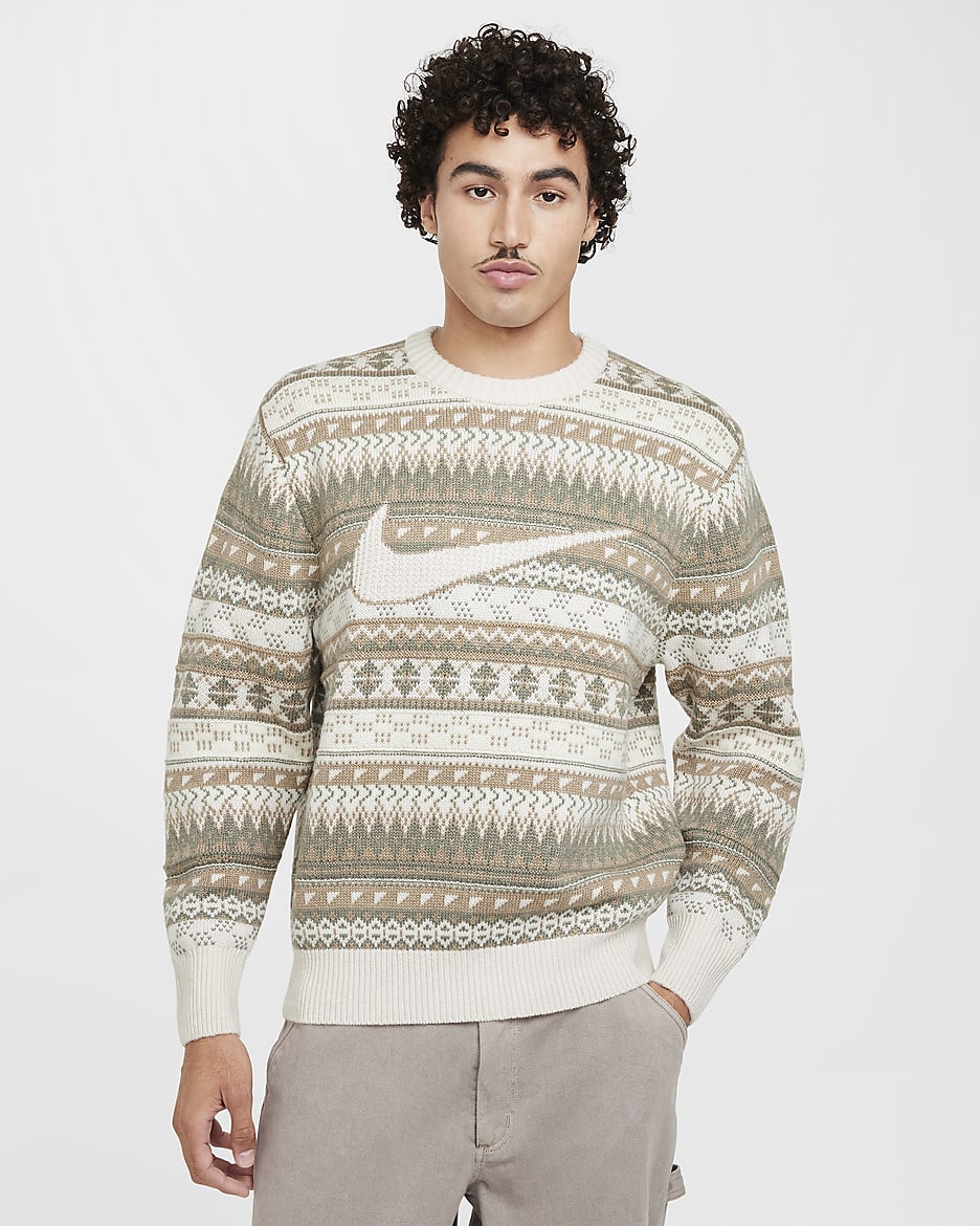 Nike Life Men s Fair Isle Swoosh Sweater